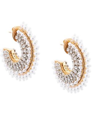 Mignonne Gavigan Mini Pearl Fiona Hoops - White