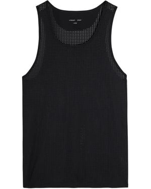 Literary Sport Perforated Design Vest - Black