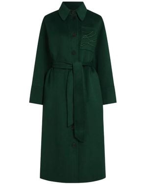 KARL LAGERFELD Abrigo Con Cinturón - Verde