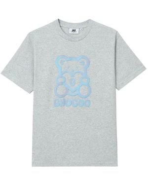 Chocoolate Bear-Print T-Shirt - Blue