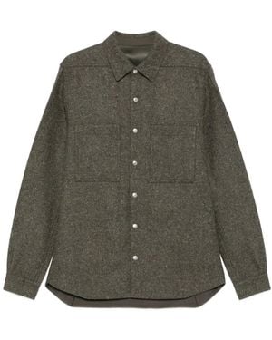 Rick Owens Button-Fastening Patch-Pocket Shirt - Gray