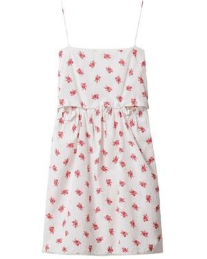 Miu Miu Robe En Popeline De Coton - Blanc