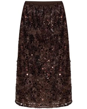 Baum und Pferdgarten Shania Sequin-Embellished Midi Skirt - Brown