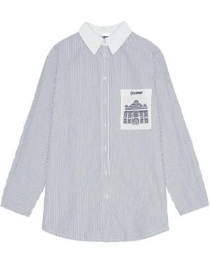 OperaSPORT Striped Logo-Detail Shirt - White