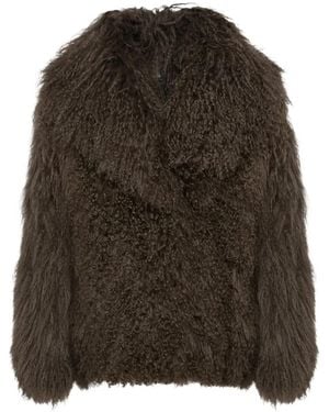 Yves Salomon Lamb-Shearling Jacket - Black