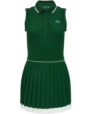 Lacoste Pleated Mini Dress - Green
