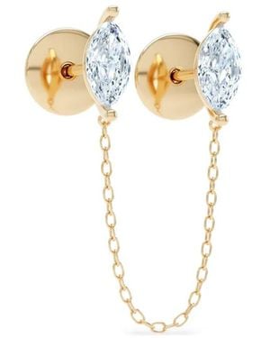 LOEV Diamond Chain-Link Stud Earring - Metallic