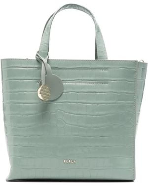 Furla Sac À Main En Cuir À Effet Peau De Crocodile - Green