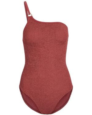 Hunza G Clara One-Shoulder Swimsuit - Red