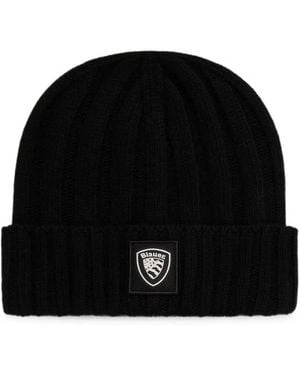 Blauer Cutter Fisherman Ribbed-Knit Beanie Hat - Black