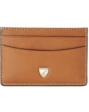 Aspinal of London Tarjetero con placa del escudo - Marrón