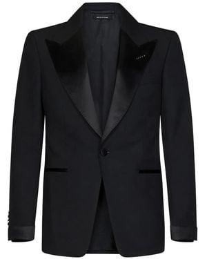 Tom Ford Einreihige Jacke - Schwarz