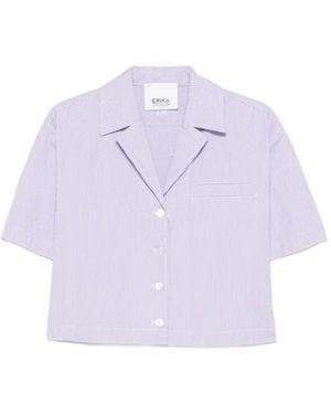Erika Cavallini Semi Couture Striped Pocket Shirt - Purple