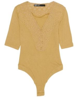 Bimba Y Lola Playsuit Mit Lochstickerei - Natur