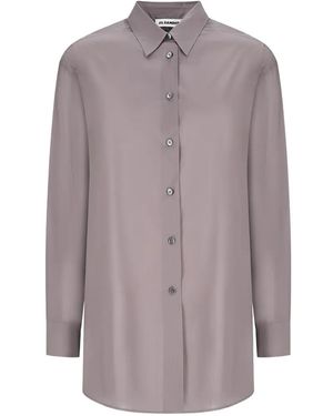 Jil Sander Drop-Shoulder Button-Up Shirt - Purple