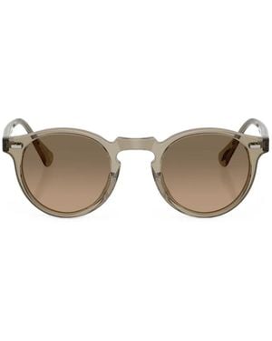 Oliver Peoples Gregory Peck Sun Round-Frame Sunglasses - Natural
