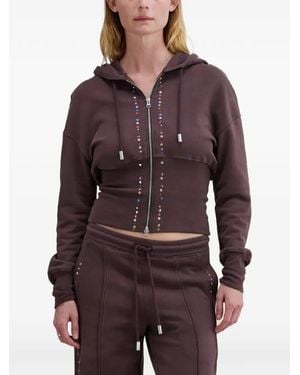 Eckhaus Latta Stud-Embellishment Hoodie - Purple