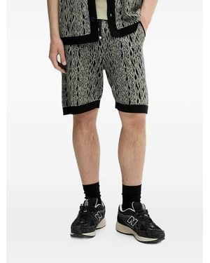 HUGO Jacquard-Pattern Knitted Shorts - Black