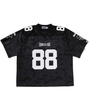 A Bathing Ape Camouflage-Print Logo-Print T-Shirt - Black