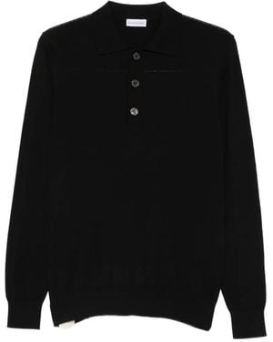 ÉPHÉMÈRE Long-Sleeve Polo Shirt - Black