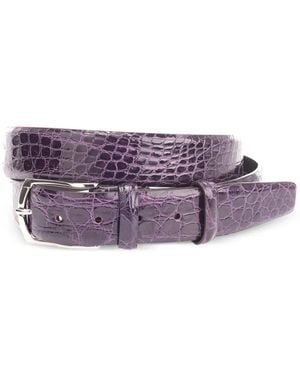 D'Amico Crocodile-Effect Belt - Purple