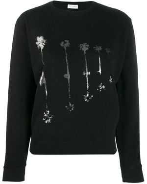 Saint Laurent Palm Tree Print Sweatshirt - Black