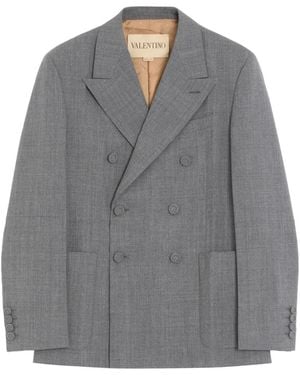 Valentino Garavani Double-Breasted Jacket - Grey