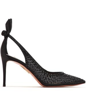 Aquazzura Pumps Con Strass 85Mm - Nero