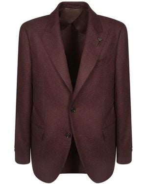 Lardini Peak-Lapel Single-Breasted Blazer - Brown