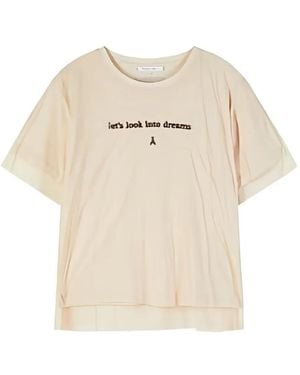 Patrizia Pepe Mesh-Layered Short-Sleeve T-Shirt - Natural