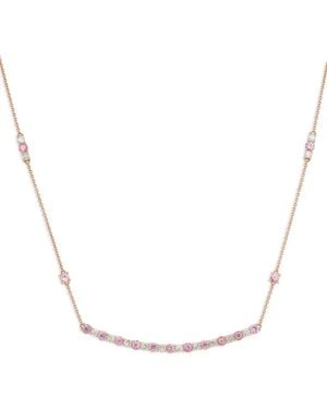 ROSEKEY 18Kt Rotgoldhalskette Mit Saphiren Und Diamanten - Weiß