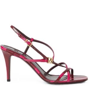 Fendi Sandalen Mit Logo-Schild - Pink