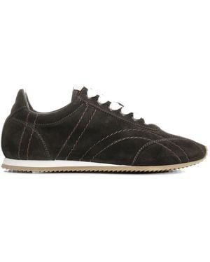 TOTEME Suede Contrast-Stitch Trainers - Black