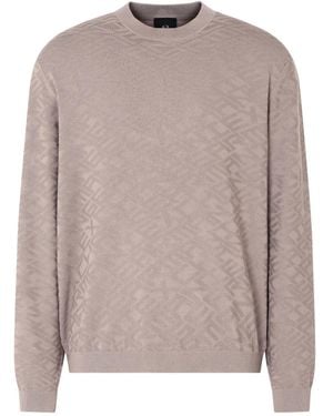 ARMANI EXCHANGE ジオメトリックパターン セーター - ブラウン