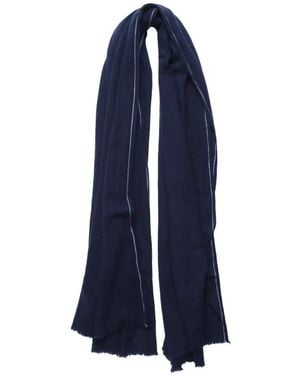 Comme des Garçons X William Welstead Herringbone Frayed Scarf - Blue