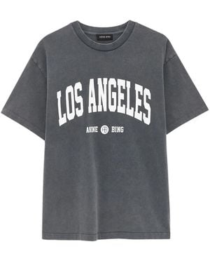 Anine Bing Cade T-Shirt Los Angeles College - Gray
