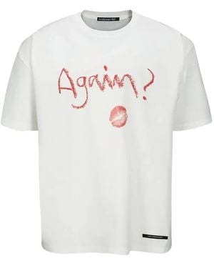 ANDERSSON BELL Again Lip T-Shirt Met Print - Wit