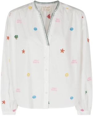 MC2 Saint Barth Liona Embroidered Cotton Blouse - White