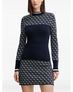 Guess Patterned Long-Sleeve Jumper - Blue