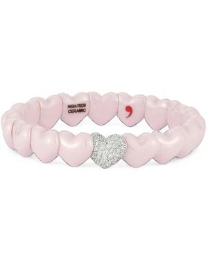 ’ROBERTO DEMEGLIO Diamond And Ceramic Heart Bracelet - Pink