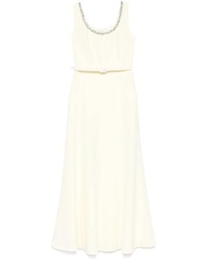 Roland Mouret Embellished Heavy Cady Midi Dress - White