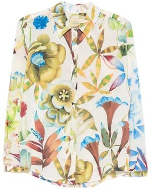 Momoní Meudon Floral-Print Silk Shirt - White