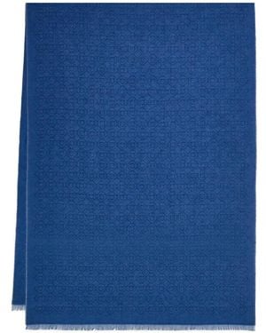Ferragamo Schal Mit Logo - Blau