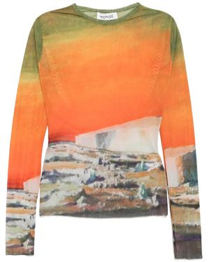 Monse Haut À Imprimé Graphique Intégral - Orange