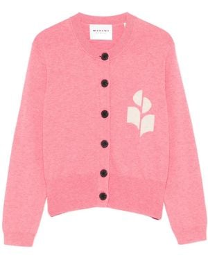 Isabel Marant Newton Cotton And Wool Cardigan - Pink