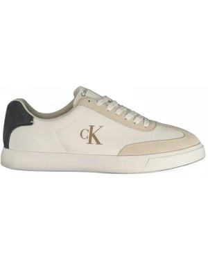 Calvin Klein Logo-Print Paneled Sneakers - White