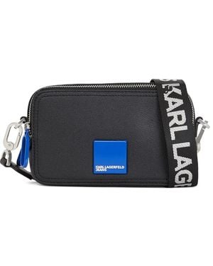Karl Lagerfeld Logo-Plaque Cross Body Bag - Blue