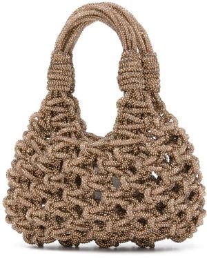 HIBOURAMA Vannifique Crystal-Embellished Mini Bag - Natural