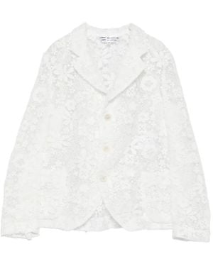 Comme des Garçons Floral-Lace Blazer - White