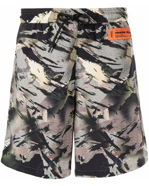 Heron Preston Costume Da Bagno Con Stampa - Grigio